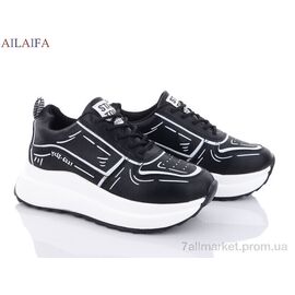 Кросівки жіночі модні Весна/осінь F61 black піна (6 пар р.36-41) "Ailaifa" недорого оптом від прямого постачальника