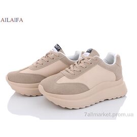 Кросівки жіночі модні Весна/осінь F62 apricot піна (6 пар р.36-41) "Ailaifa" недорого оптом від прямого постачальника