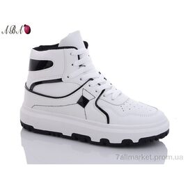 Фотография Кроссовки женские модные Весна/осень BK75 white-black (8 пар р.36-41) "Aba" недорого оптом от прямого поставщика