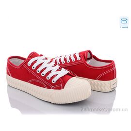 Фотография Кеды женские стильные Весна/осень T86 красный (7 пар р.36-40) "КалориЯ" недорого оптом от прямого поставщика