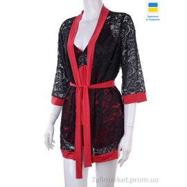 Фотография Ночная рубашка Весна/осень 0511 black-red (3 шт. р.сетка S-L) "Nadia & Natali" недорого оптом от прямого поставщика