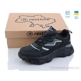 Кросівки жіночі модні Весна/осінь YW023204 black (8 пар р.36-41) "Restime" недорого оптом від прямого постачальника