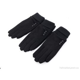 Рукавички жіночі Весна/осінь 04 замш манжет black (10 шт. р.сітка6,5-8,5) "KUINH" недорого оптом від прямого постачальника