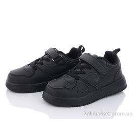 Фотография Кроссовки детские модные Весна/осень 83026 чорні (8 пар р.31-37) "КалориЯ" недорого оптом от прямого поставщика