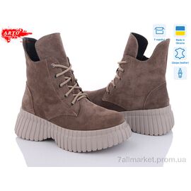Черевики жіночі стильні Весна/осінь 6116 кофе з. демі (6 пар р.36-40) "ARTO" недорого оптом від прямого постачальника