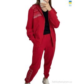 Спортивний костюм жіночий Весна/осінь 00255 червоний (4 шт. р.сіткаS-XL) "Kram" недорого оптом від прямого постачальника