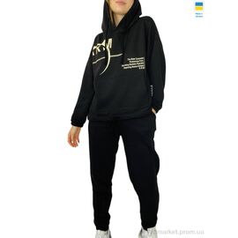 Спортивний костюм жіночий Весна/осінь 25.603 чорний батал (3 шт. р.сіткаXL-3XL) "Kram" недорого оптом від прямого постачальника