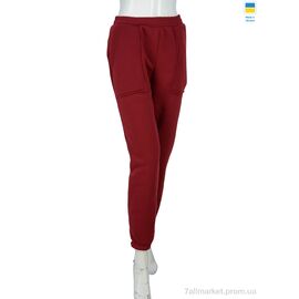 Спортивні штани жіночі Весна/осінь 08113 бордовий, флис (5 шт. р.сітка46-54) "Obuvok" недорого оптом від прямого постачальника