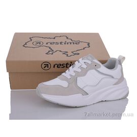 Кросівки жіночі модні Весна/осінь AWB24014 white (8 пар р.36-41) "Restime" недорого оптом від прямого постачальника