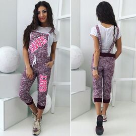 Жіночий комбінезон літній 337 brown р.42-48 "VALENTINA" недорого оптом від прямого постачальника