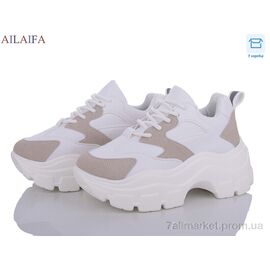 Фотография Кроссовки женские модные Весна/осень A53 white піна (6 пар р.36-41) "Ailaifa" недорого оптом от прямого поставщика