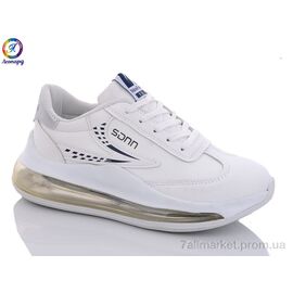 Кросівки дитячі модні Весна/осінь A6213 white-blue (8 пар р.36-40) "Леопард" недорого оптом від прямого постачальника