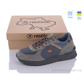 Кросівки чоловічі модні Весна/осінь EMB24029 navy-grey (8 пар р.41-46) "Restime" недорого оптом від прямого постачальника