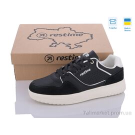 Кросівки чоловічі модні Весна/осінь SMB24069 black (8 пар р.41-46) "Restime" недорого оптом від прямого постачальника