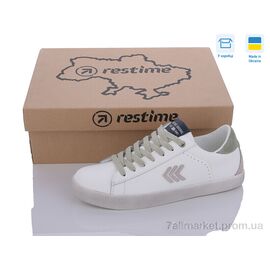 Фотография Кроссовки женские модные Весна/осень JWB24037 white-olive (8 пар р.36-41) "Restime" недорого оптом от прямого поставщика