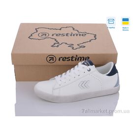Кросівки жіночі модні Весна/осінь JWB24037 white-navy (8 пар р.36-41) "Restime" недорого оптом від прямого постачальника