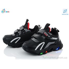 Фотография Кроссовки детские модные Весна/осень H5764-1 LED (8 пар р.26-31) "BBT" недорого оптом от прямого поставщика