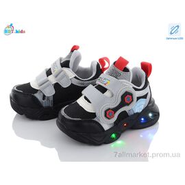 Фотография Кроссовки детские модные Весна/осень H6078-2 LED (8 пар р.22-27) "BBT" недорого оптом от прямого поставщика