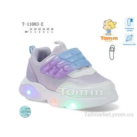 Фотография Кроссовки детские модные Весна/осень T-11083-E LED (8 пар р.21-26) "TOM.M" недорого оптом от прямого поставщика