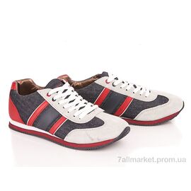 Кросівки чоловічі модні Весна/осінь A2567-1 navy-red (8 пар р.41-46) "Veer-Demax" недорого оптом від прямого постачальника