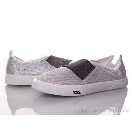 Фотография Слипоны женские тканевые Весна/осень 2850-1 резинка серебро (8 пар р.36-40) "DeMur" недорого оптом от прямого поставщика