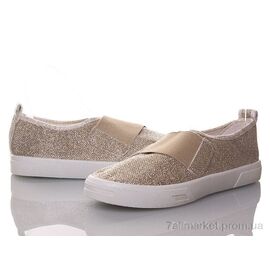 Фотография Слипоны женские тканевые Весна/осень 2850-1 резинка золото (8 пар р.36-40) "DeMur" недорого оптом от прямого поставщика