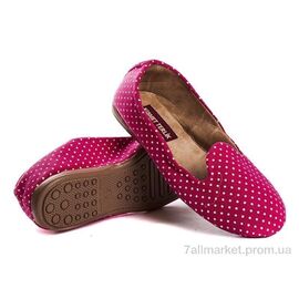 Фотография Тапки детские домашние Весна/осень 2852 горох малиновый (8 пар р.30-35) "DeMur" недорого оптом от прямого поставщика