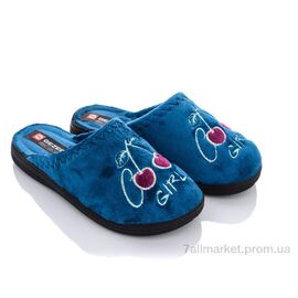 Фотография Тапки женские для дома Весна/осень T003-4 d.blue (6 пар р.36-40) "Soylu" недорого оптом от прямого поставщика