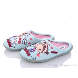 Тапки жіночі для будинку Весна/осінь FS02-2 l.blue (6 пар р.30-35) "Soylu" недорого оптом від прямого постачальника