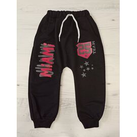 Штани дитячі спортивні на дівчинку ML55 black р.1-3 "MALIBU" недорого оптом від прямого постачальника
