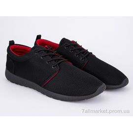 Кросівки чоловічі модні Весна/осінь 4-309 black-red (6 пар р.40-45) "Violeta" недорого оптом від прямого постачальника