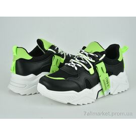 Кросівки жіночі модні Весна/осінь 80-64 black-green (8 пар р.36-41) "Violeta" недорого оптом від прямого постачальника