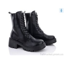 Фотография Ботинки женские стильные Весна/осень 197-30 black (8 пар р.36-40) "Violeta" недорого оптом от прямого поставщика