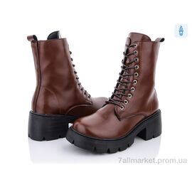 Фотография Ботинки женские стильные Весна/осень 197-30 brown (8 пар р.36-40) "Violeta" недорого оптом от прямого поставщика