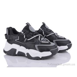 Кросівки жіночі модні Весна/осінь 182-13 black (8 пар р.36-40) "Violeta" недорого оптом від прямого постачальника