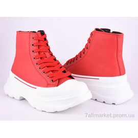 Черевики жіночі стильні Весна/осінь 166-31 red-white (8 пар р.36-41) "Violeta" недорого оптом від прямого постачальника