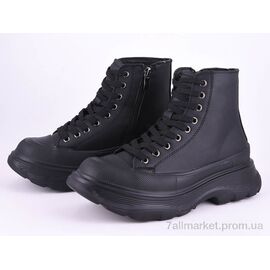 Черевики жіночі стильні Весна/осінь 166-31 black-black (8 пар р.36-41) "Violeta" недорого оптом від прямого постачальника