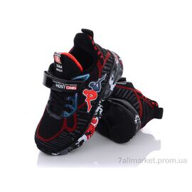 Кросівки дитячі модні Весна/осінь Q54-B5501 black-red (6 пар р.32-37) "Violeta" недорого оптом від прямого постачальника