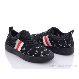 Фотография Кроссовки женские модные Весна/осень 92-28 black (8 пар р.36-41) "Violeta" недорого оптом от прямого поставщика