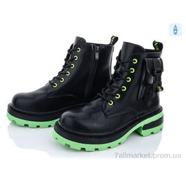 Черевики жіночі стильні Весна/осінь 197-36 black-green (8 пар р.36-41) "Violeta" недорого оптом від прямого постачальника