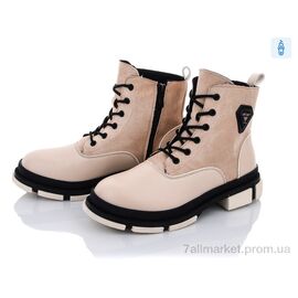 Черевики жіночі стильні Весна/осінь 197-28 beige (8 пар р.36-41) "Violeta" недорого оптом від прямого постачальника