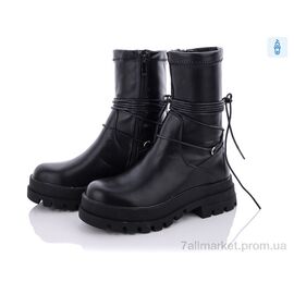 Фотография Ботинки женские стильные Весна/осень M605-1 black (8 пар р.36-41) "Violeta" недорого оптом от прямого поставщика