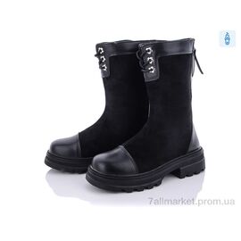Фотография Ботинки женские стильные Весна/осень 197-87 black (8 пар р.36-41) "Violeta" недорого оптом от прямого поставщика