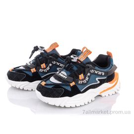 Фотография Кроссовки детские модные Весна/осень G14-A2136 black-orange (6 пар р.32-37) "Violeta" недорого оптом от прямого поставщика
