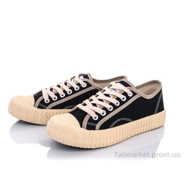 Фотография Кеды женские стильные Весна/осень G11-B876 black-beige (8 пар р.35-40) "Violeta" недорого оптом от прямого поставщика