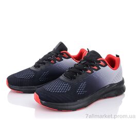 Кросівки чоловічі модні Весна/осінь 24-152 black-red (8 пар р.40-45) "Violeta" недорого оптом від прямого постачальника