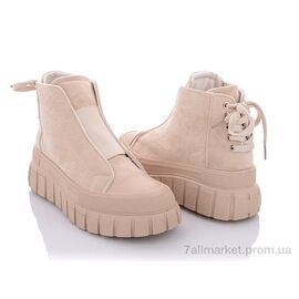 Черевики жіночі стильні Весна/осінь 20-956 beige (8 пар р.36-41) "Violeta" недорого оптом від прямого постачальника