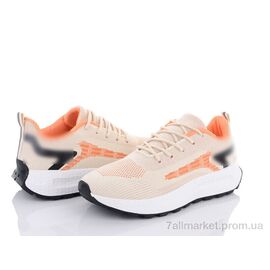 Фотография Кроссовки женские модные Весна/осень 143-28 beige-orange (8 пар р.36-41) "Violeta" недорого оптом от прямого поставщика