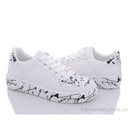Кросівки жіночі модні Весна/осінь 20-1005-2 white-black (8 пар р.36-41) "Violeta" недорого оптом від прямого постачальника