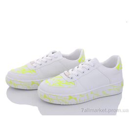 Кросівки жіночі модні Весна/осінь 20-1005-3 white-green (8 пар р.36-41) "Violeta" недорого оптом від прямого постачальника